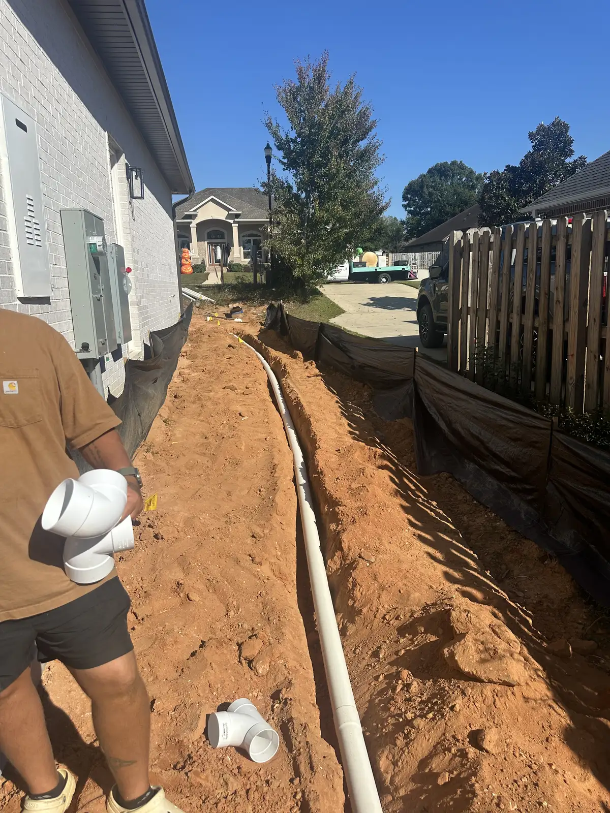 Underground drainage system installation