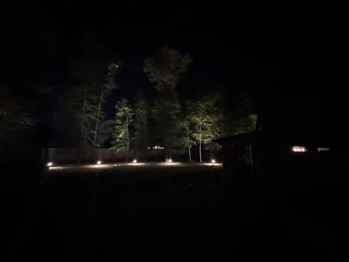 Path lighting installation along walkway