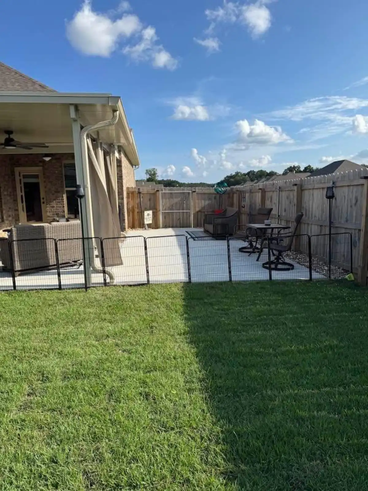 Pool deck with paver surround and outdoor entertainment area