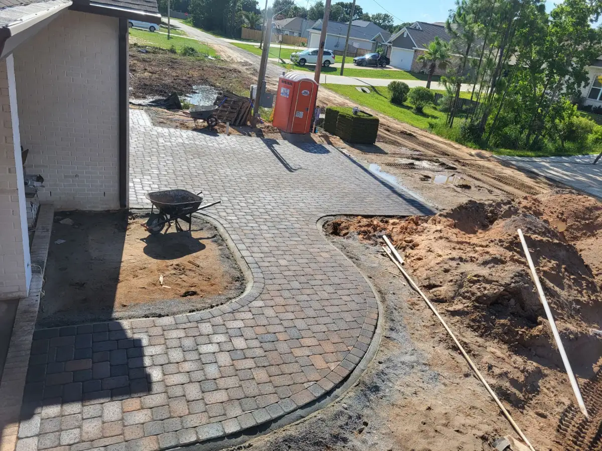 Completed paver patio installation in Pensacola FL